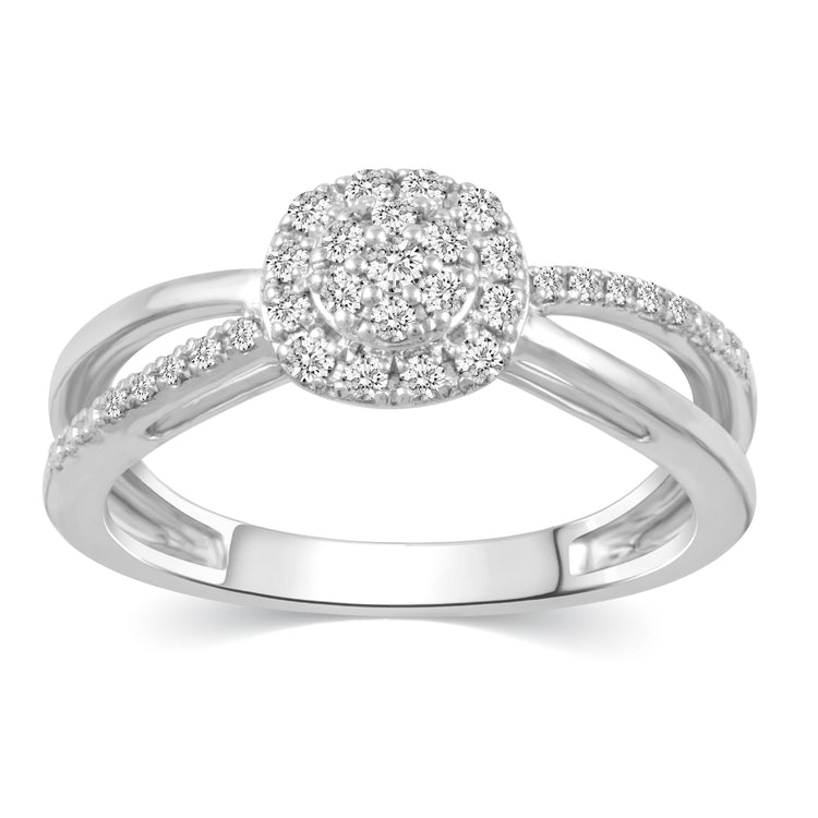 1/4ctw Diamond Cushion Halo Ring in 925 Sterling Silver Fifth and Fine jewelry
