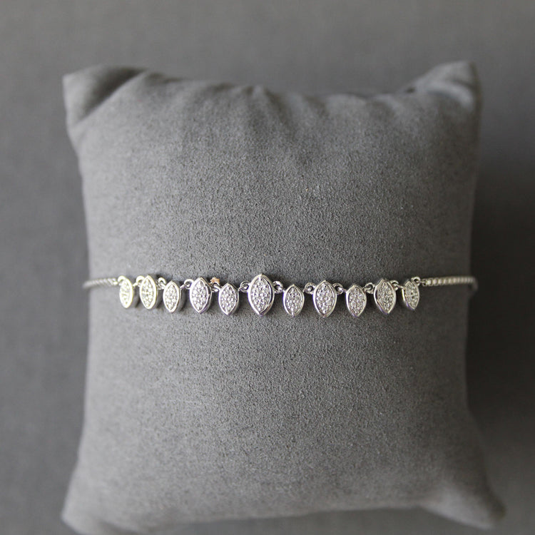 1/4 Cttw Diamond Marquise Anklet in 925 Sterling Silver