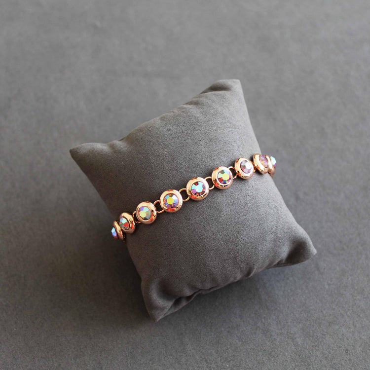 10 Cttw 7.5" Tennis Bracelet Made with Swarovski Crystals in Pink Rose Gold