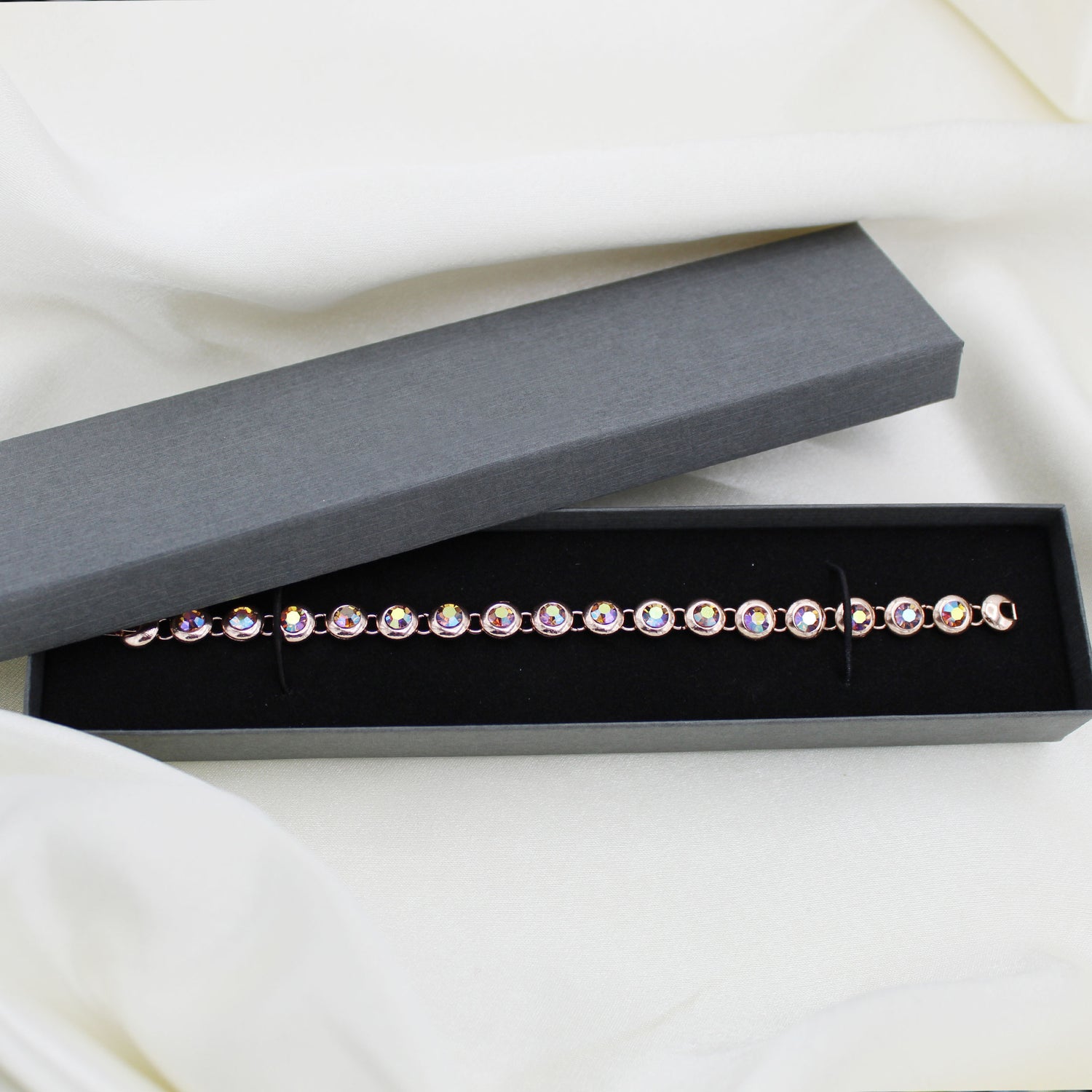 10 Cttw 7.5" Tennis Bracelet Made with Swarovski Crystals in Pink Rose Gold