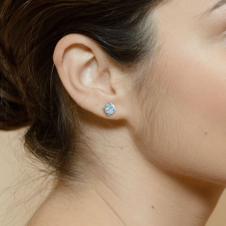 LAB GROWN 1/4 - 1 Cttw Diamond Round Grand Cluster Stud Earrings jewelry