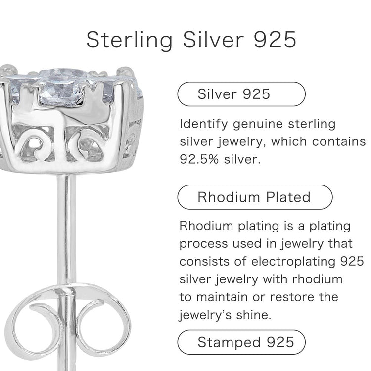 LAB GROWN 1/4 - 1 Cttw Diamond Round Grand Cluster Stud Earrings in 925 Sterling Silver