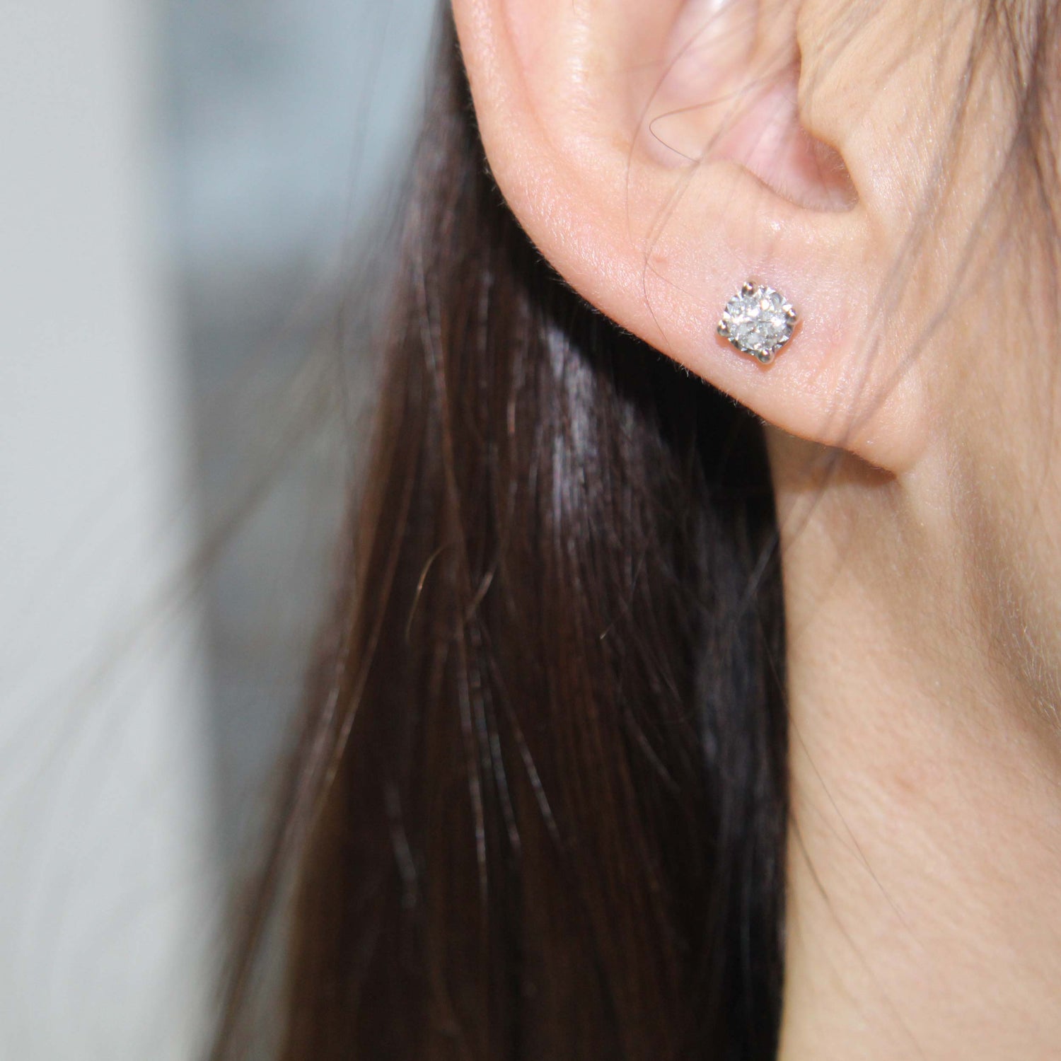 3/4 CTW (I2 Clarity) Natural Diamond Studs Earrings in14K White Gold/Yellow Gold/Rose Gold