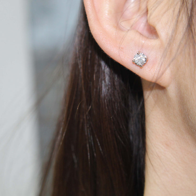 3/4 CTW (I2 Clarity) Natural Diamond Studs Earrings in14K White Gold/Yellow Gold/Rose Gold