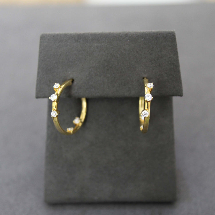 1/3 - 1 1/2 Ctw Diamond Enchant Galaxy Hoop Earrings in 925 Sterling Silver Yellow Gold