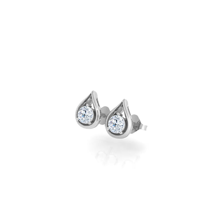 1/5-1/3 Cttw Diamond Teardrop Pear shape Stud Earrings available in K18 Yellow Gold vermeil and 925 Sterling Silver Rhodium Plating fifth and fine jewelry