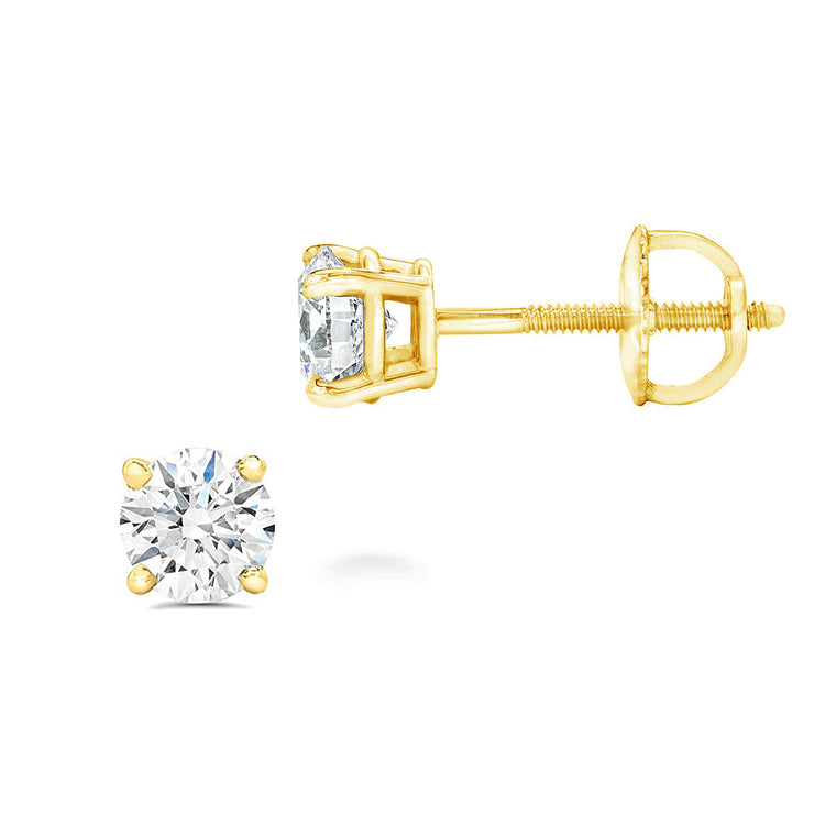 Certified (SI2-I1) 1/5ct TW to 2.00ct TW Lab-grown Diamond Earrings-14K Gold-Screw Back fifth and fine jewelry