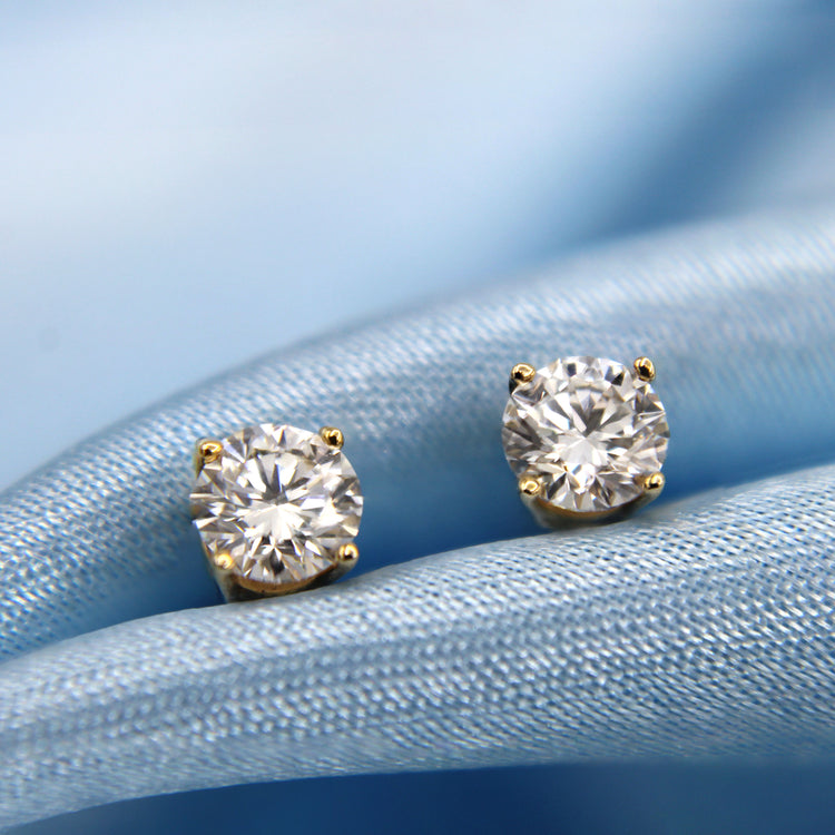 Certified (SI2-I1) 1/5ct TW to 2.00ct TW Lab-grown Diamond Earrings-14K Gold-Screw Back fifth and fine jewelry