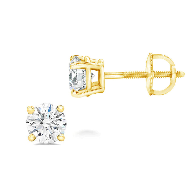 Certified (SI2-I1) 1/5ct TW to 2.00ct TW Lab-grown Diamond Earrings-14K Gold-Screw Back fifth and fine jewelry