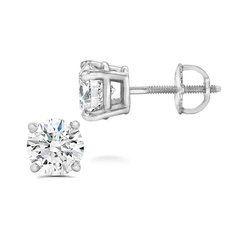 Certified (SI2-I1) 1/5ct TW to 2.00ct TW Lab-grown Diamond Earrings-14K Gold-Screw Back fifth and fine jewelry