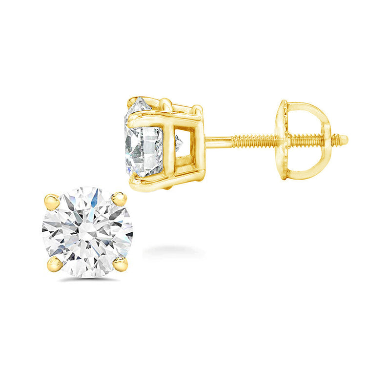 Certified (SI2-I1) 1/5ct TW to 2.00ct TW Lab-grown Diamond Earrings-14K Gold-Screw Back fifth and fine jewelry