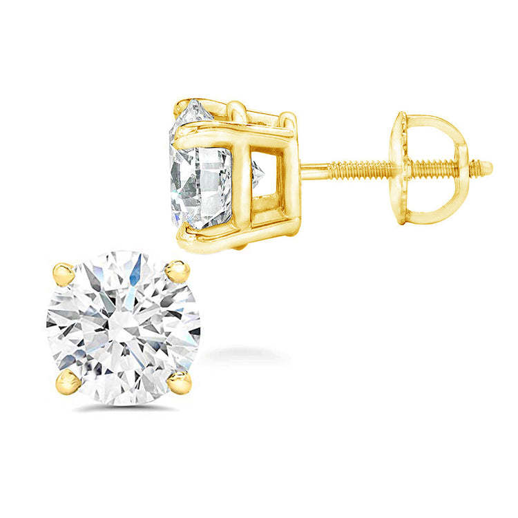 Certified (SI2-I1) 1/5ct TW to 2.00ct TW Lab-grown Diamond Earrings-14K Gold-Screw Back fifth and fine jewelry