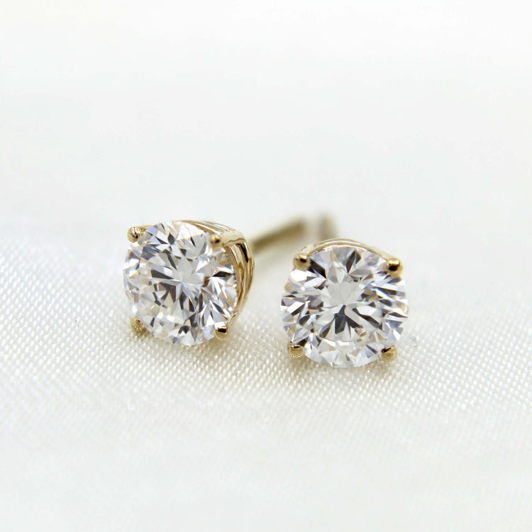Certified (SI2-I1) 1/5ct TW to 2.00ct TW Lab-grown Diamond Earrings-14K Gold-Screw Back fifth and fine jewelry