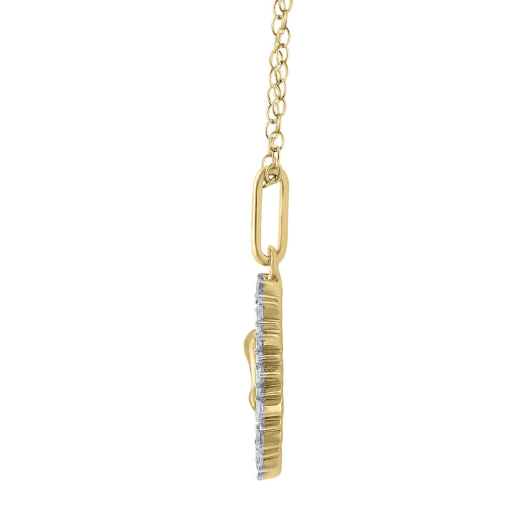 1/4 Cttw Diamond Dolphin Medallion Coin Necklace fifth and fine k14 yellow gold