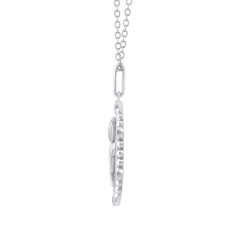 1/10 Cttw Diamond Birth Flower Necklace : July Water Lily fifth and fine jewelry K18 yellow gold sterling silver 925