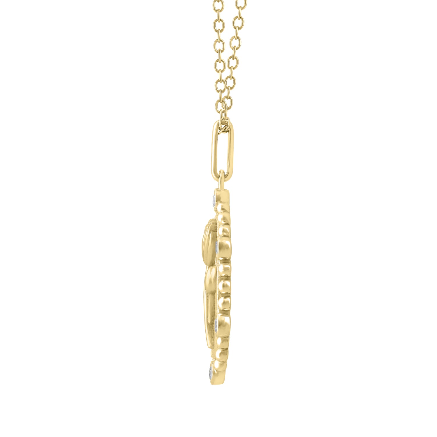 1/10 Cttw Diamond Birth Flower Necklace : July Water Lily fifth and fine jewelry K18 yellow gold sterling silver 925