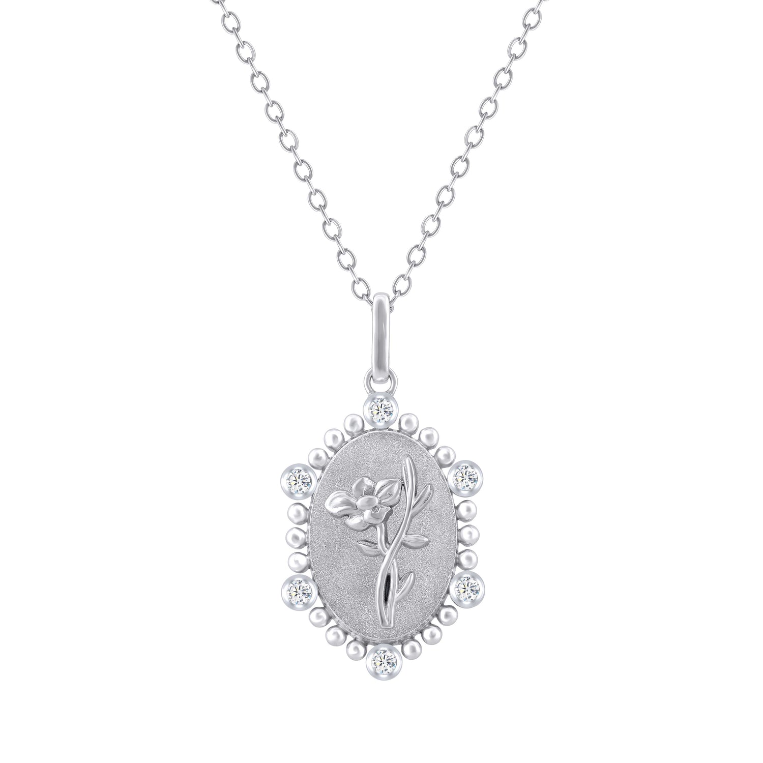 1/10 Cttw Diamond Birth Flower Necklace 18K Gold Vermeil : August Water Lily fifth and fine jewelry sterling silver 925