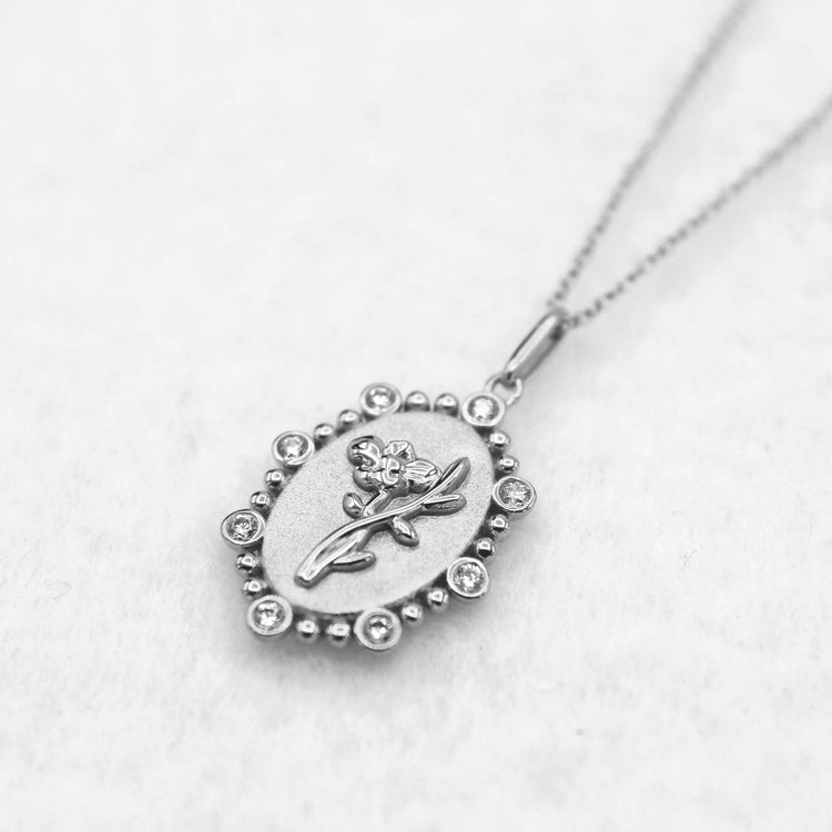 1/10 Cttw Diamond Birth Flower Necklace 18K Gold Vermeil : August Water Lily fifth and fine jewelry sterling silver 925
