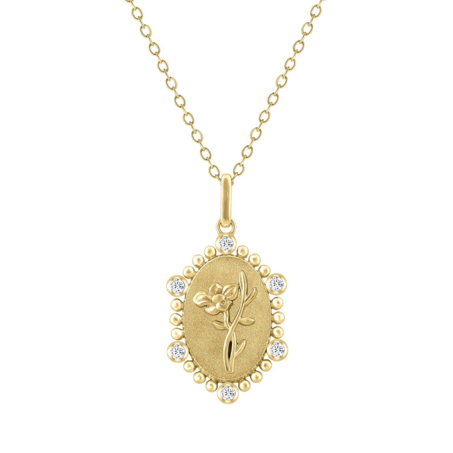 1/10 Cttw Diamond Birth Flower Necklace 18K Gold Vermeil : August Water Lily fifth and fine jewelry sterling silver 925