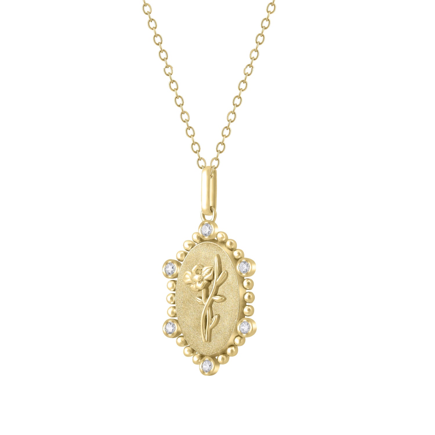 1/10 Cttw Diamond Birth Flower Necklace 18K Gold Vermeil : August Water Lily fifth and fine jewelry sterling silver 925