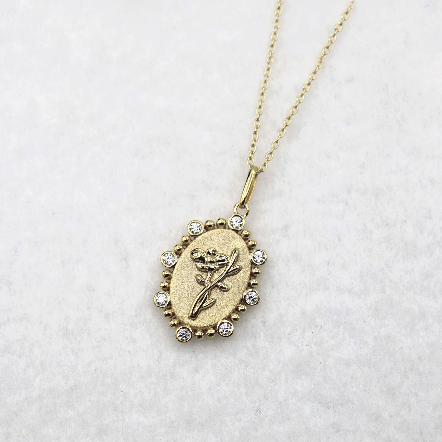1/10 Cttw Diamond Birth Flower Necklace 18K Gold Vermeil : August Water Lily fifth and fine jewelry sterling silver 925