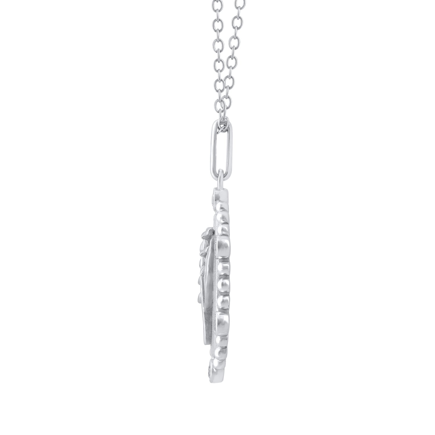 1/10 Cttw Diamond Birth Flower Necklace : May Lily fifth and fine jewelry pendant yellow gold K18 sterling silver 925