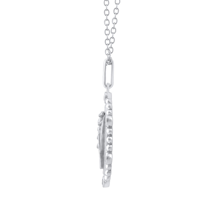 1/10 Cttw Diamond Birth Flower Necklace : May Lily fifth and fine jewelry pendant yellow gold K18 sterling silver 925