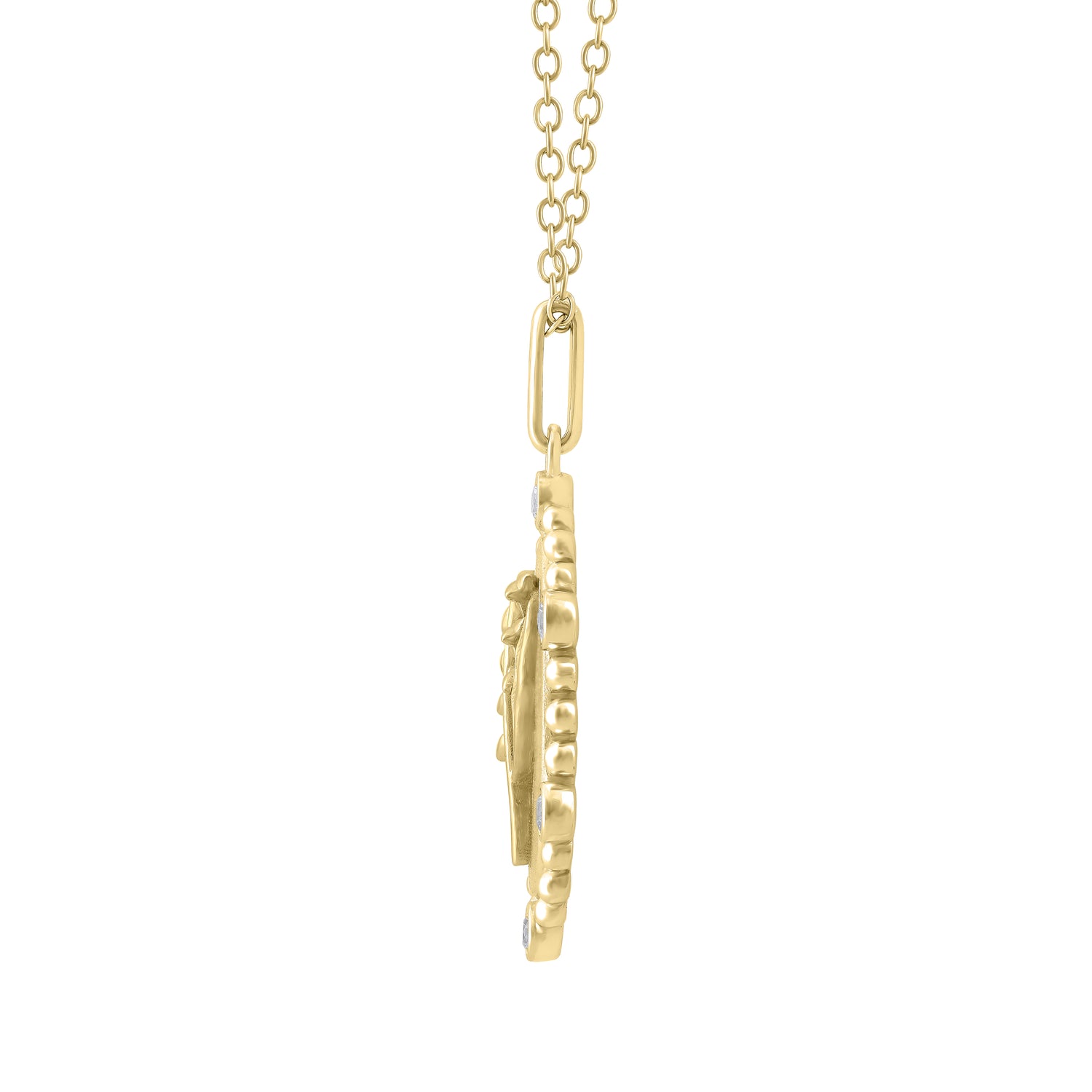 1/10 Cttw Diamond Birth Flower Necklace : May Lily fifth and fine jewelry pendant yellow gold K18 sterling silver 925
