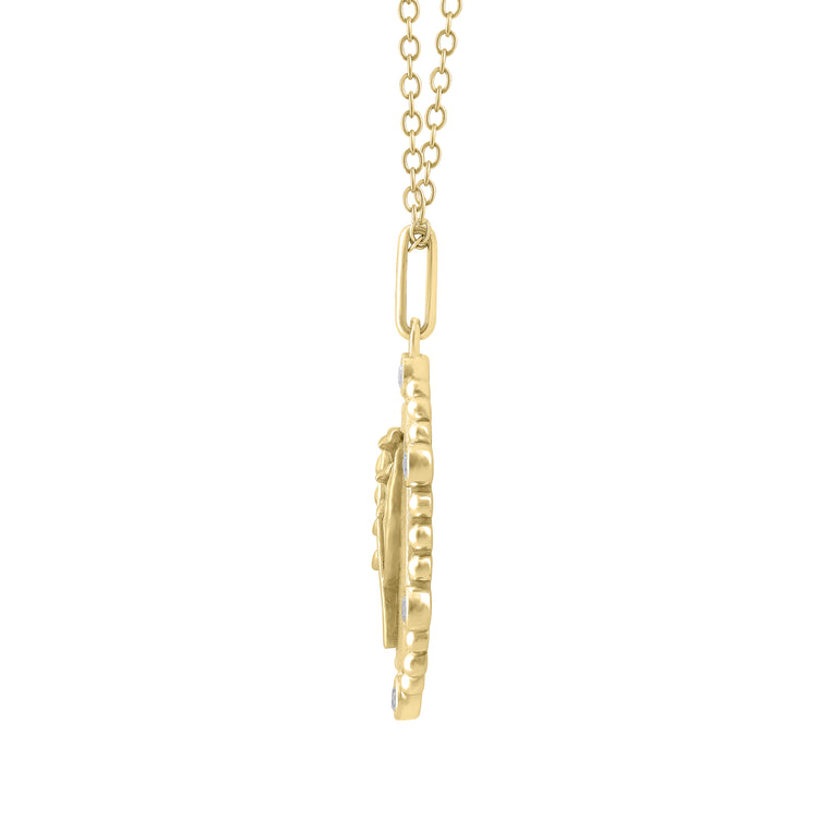 1/10 Cttw Diamond Birth Flower Necklace : May Lily fifth and fine jewelry pendant yellow gold K18 sterling silver 925
