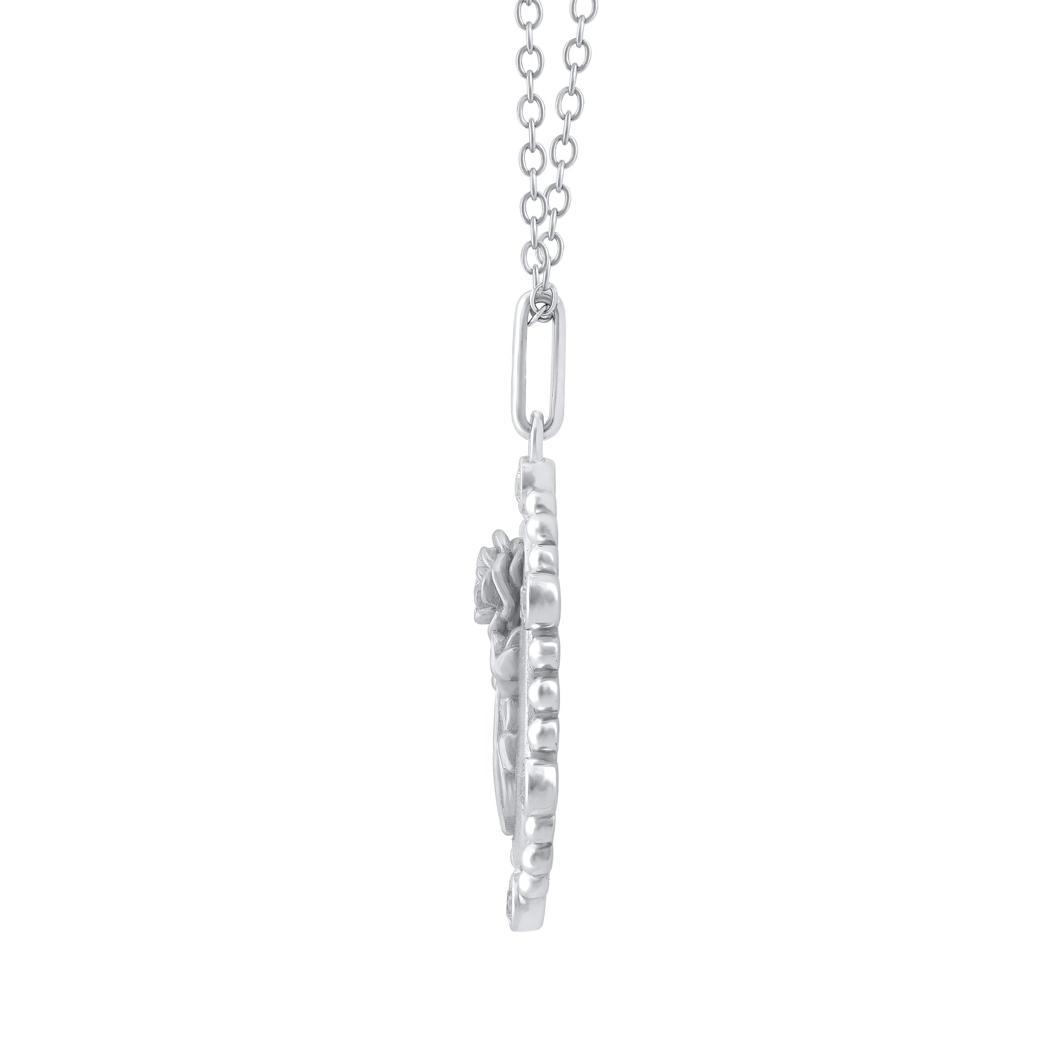 1/10 Cttw Diamond Birth Flower Necklace : June Rose fifth and fine jewelry k18 yellow gold sterling silver 925
