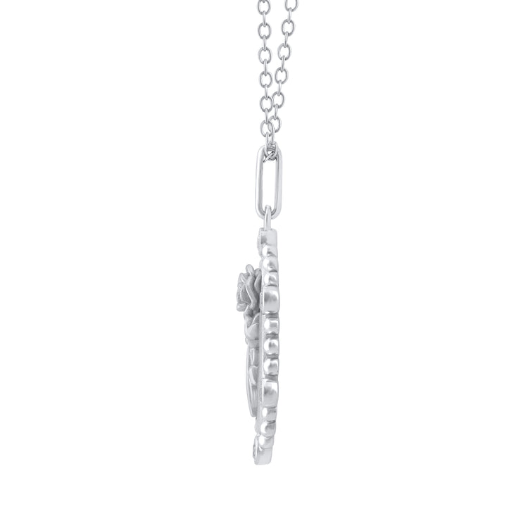 1/10 Cttw Diamond Birth Flower Necklace : June Rose fifth and fine jewelry k18 yellow gold sterling silver 925