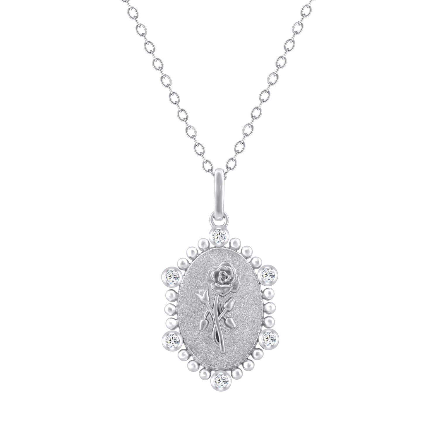 1/10 Cttw Diamond Birth Flower Necklace : June Rose fifth and fine jewelry k18 yellow gold sterling silver 925
