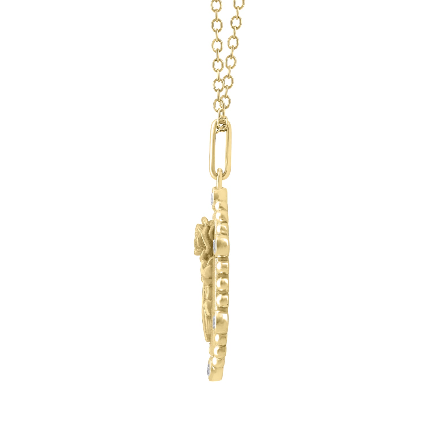 1/10 Cttw Diamond Birth Flower Necklace : June Rose fifth and fine jewelry k18 yellow gold sterling silver 925