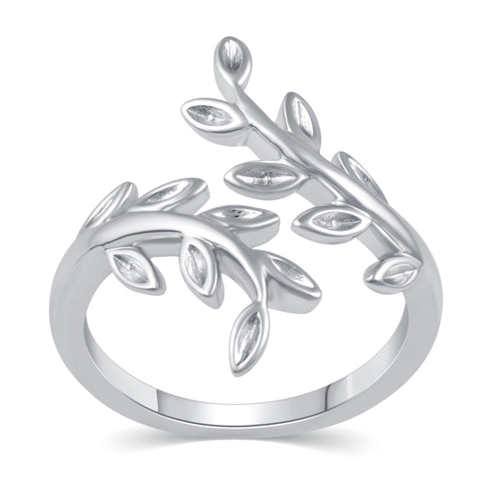Olive Leaf Wrap Ring in 925 Sterling Silver
