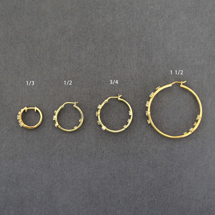 1/3 - 1 1/2 Ctw Diamond Enchant Galaxy Hoop Earrings in 925 Sterling Silver Yellow Gold
