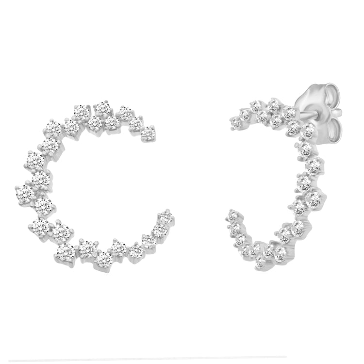 Royal Aura 14K Yellow/White Gold 1/2 Cttw (I1 Clarity) Diamond Hoop Earrings