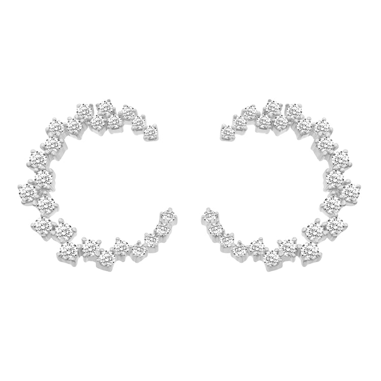 Royal Aura 14K Yellow/White Gold 1/2 Cttw (I1 Clarity) Diamond Hoop Earrings