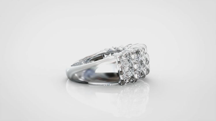 1/2CT TW Diamond Pave Band Anniversary Ring in Sterling Silver
