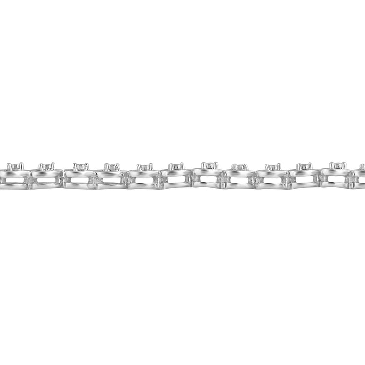 1/8ct tw Diamond Heart Tennis Bracelet in Sterling Silver