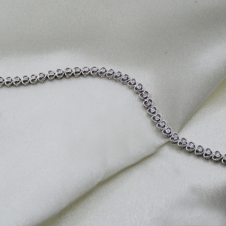 1/8ct tw Diamond Heart Tennis Bracelet in Sterling Silver