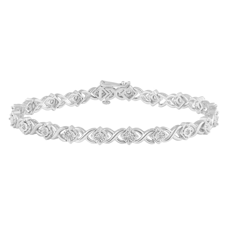 1/2ct tw Diamond XO Square Tennis Bracelet in Sterling Silver - Fifth and Fine