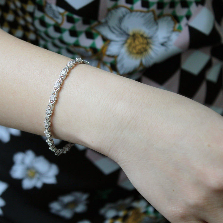 1/2ct tw Diamond XO Square Tennis Bracelet in Sterling Silver - Fifth and Fine