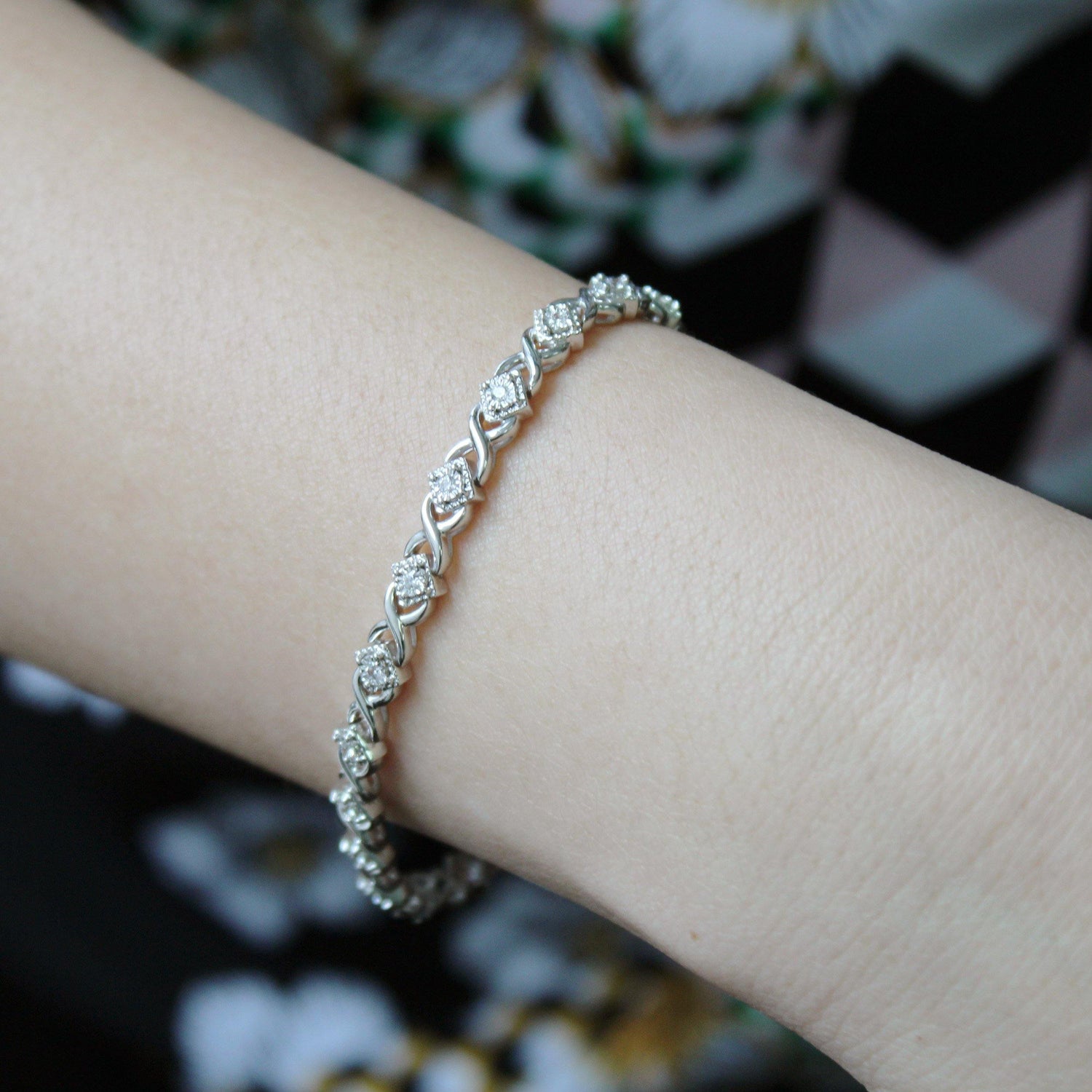 1/2ct tw Diamond XO Square Tennis Bracelet in Sterling Silver - Fifth and Fine