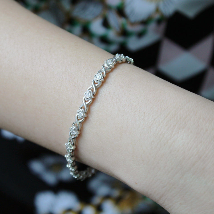 1/2ct tw Diamond XO Square Tennis Bracelet in Sterling Silver - Fifth and Fine