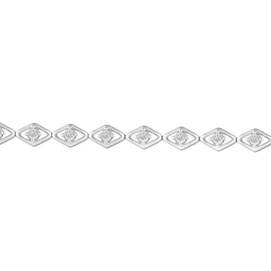 1/5CT TW Diamond Tennis Bracelet in Sterling Silver Diamond Shape