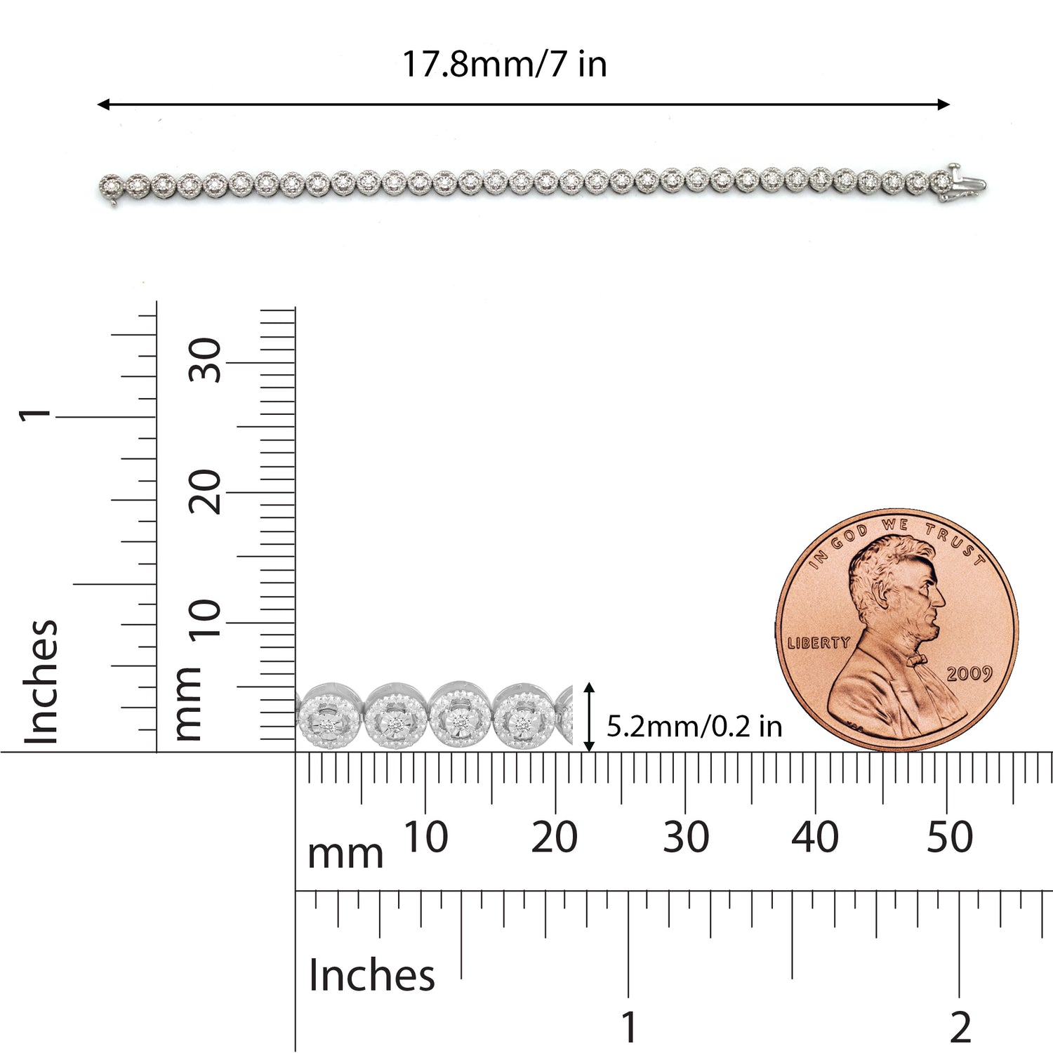 1.0 CT TW Diamond Round Tennis Bracelet in Sterling Silver by Fifth and Fine