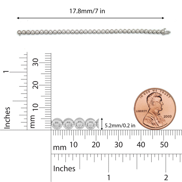 1.0 CT TW Diamond Round Tennis Bracelet in Sterling Silver by Fifth and Fine