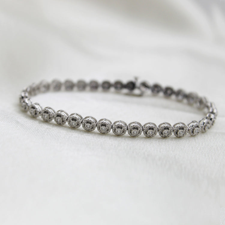 1.0 CT TW Diamond Round Tennis Bracelet in Sterling Silver by Fifth and Fine