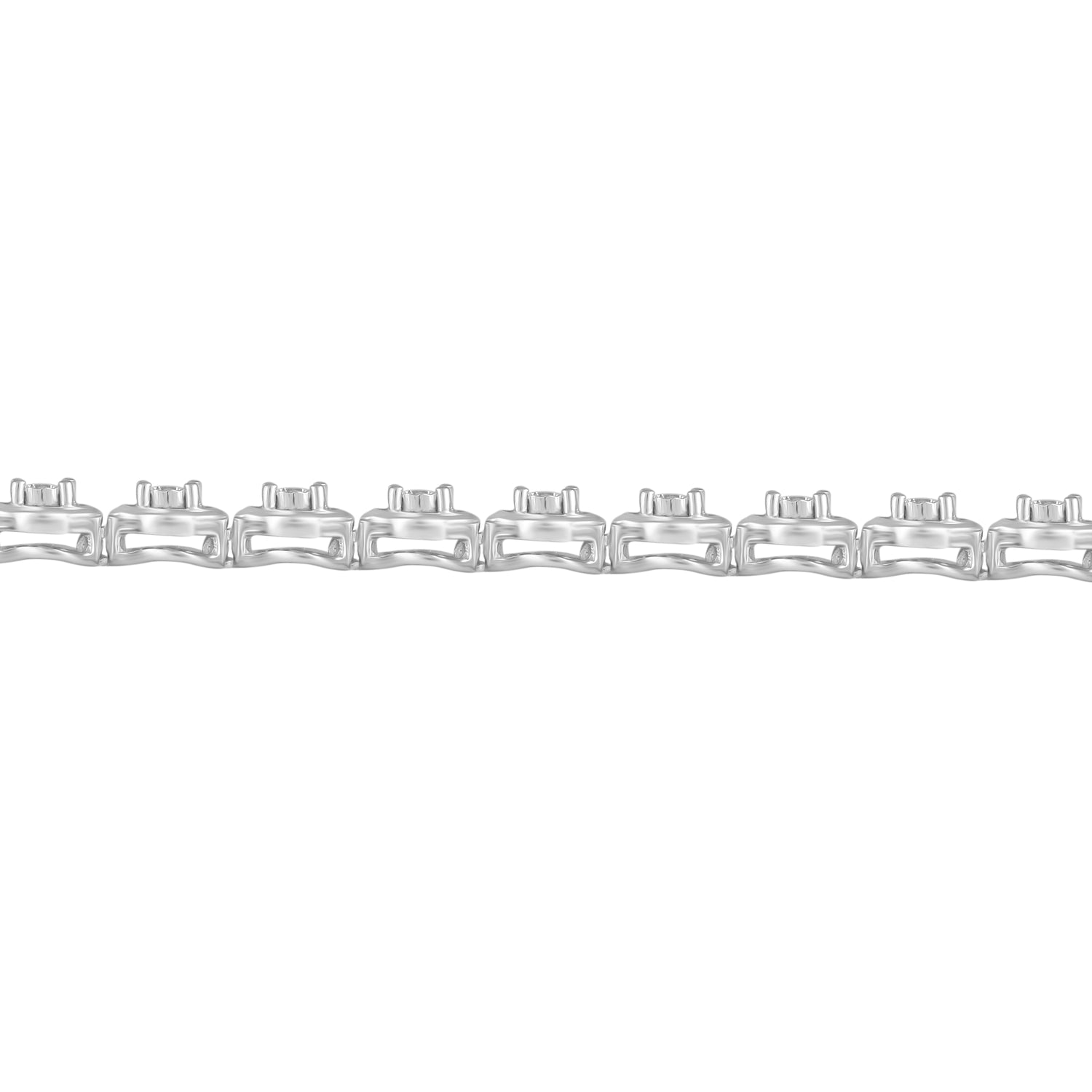 1/2 Carat tw Natural Diamond Clover Quatrefoil Tennis Bracelet in 925 Sterling Silver Alhambra