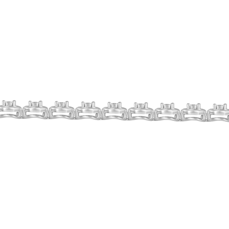 1/2 Carat tw Natural Diamond Clover Quatrefoil Tennis Bracelet in 925 Sterling Silver Alhambra